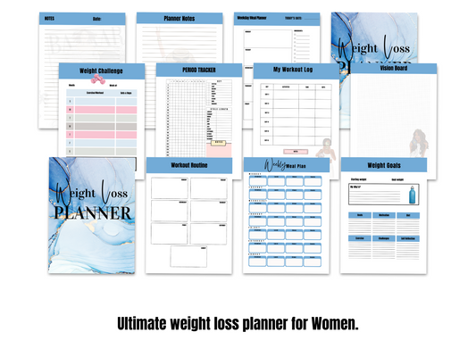 Weight Loss Planner I Meal Planner l Weight Loss Journal PDF l Weightloss Journal l Weight Tracker
