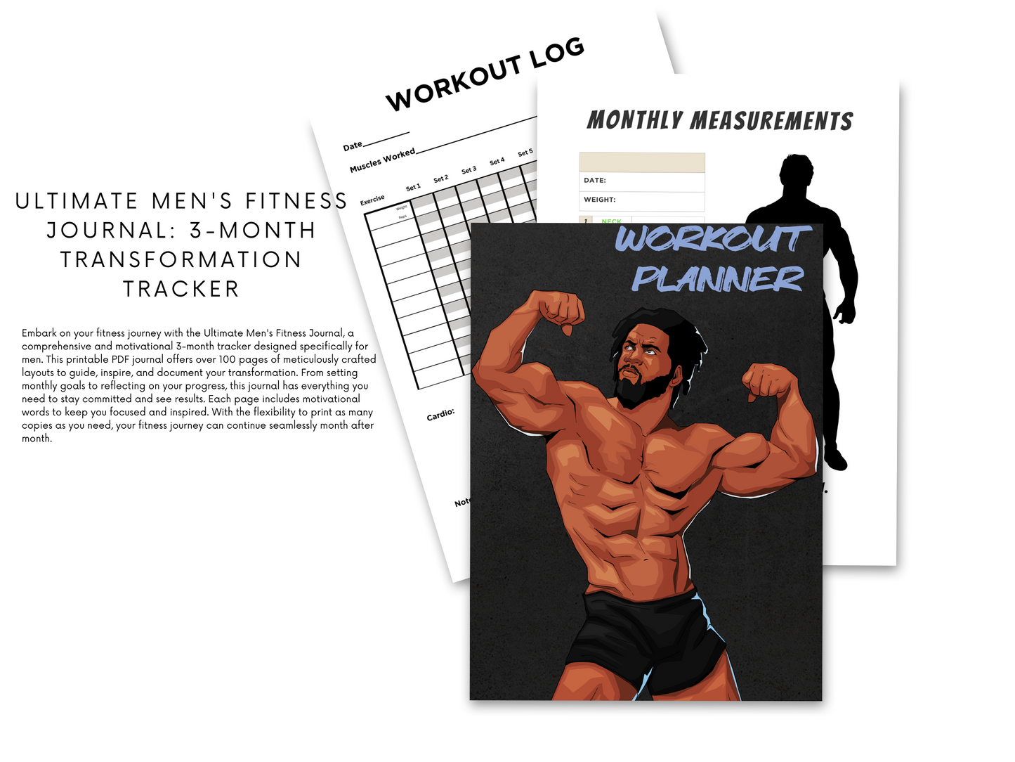 Ultimate Men's Fitness & Health Journal: 3-Month Transformation Printable Tracker